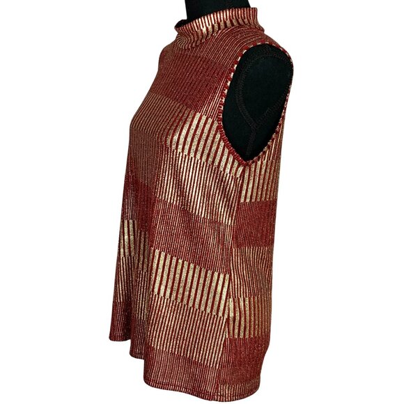 Metallic Sleeveless Turtleneck Top - Picture 2 of 7